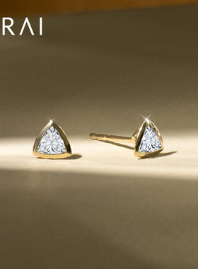 VRAI/芮爱 bezel系列18k金钻石耳钉精致小巧时尚配饰美国硅谷品牌