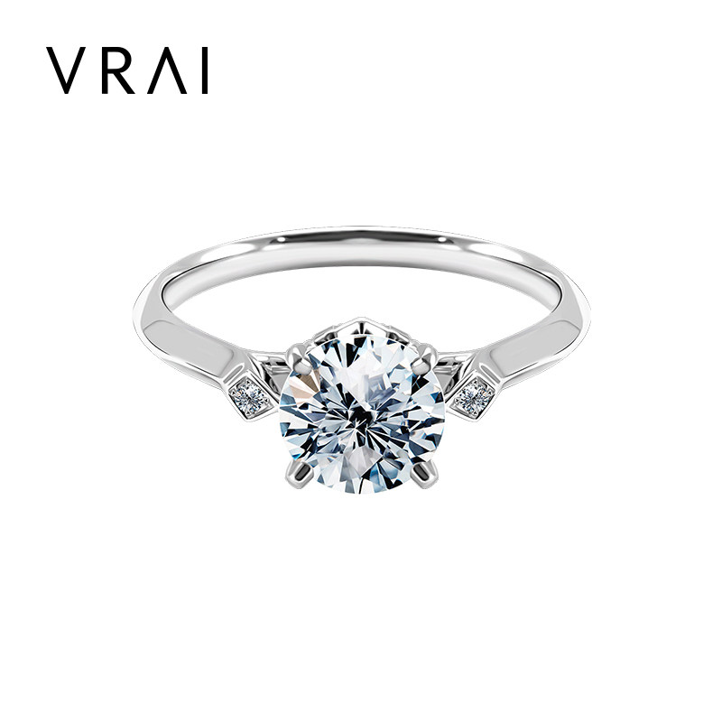【培育】VRAI/芮爱 星空爱恋圆钻婚戒 美国进口钻石婚戒钻戒戒指