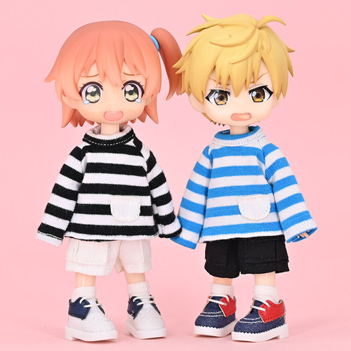 ob11娃衣 阿巳休闲条纹卫衣长袖T恤 gsc素体粘土人12分BJD P9衣服