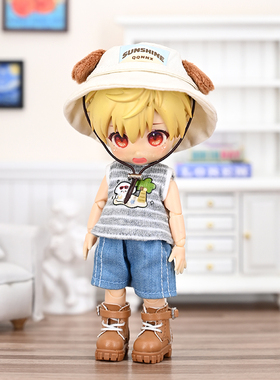 ob11娃衣 休闲户外套装 p9背心p10短袖ufdoll短裤12分bjd娃娃衣服