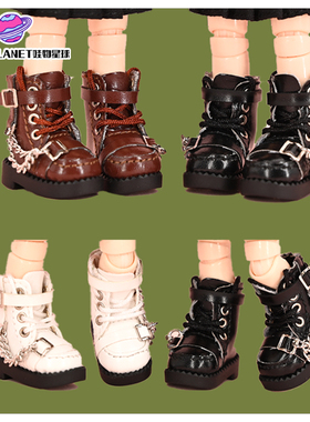 OB11鞋子 gsc酷靴子机车靴p9素体娃衣12分BJD阿巳高帮鞋Molly娃鞋