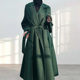 领过膝浴袍款 高端水波纹双面羊绒大衣女长款 气质西装 羊毛双面呢