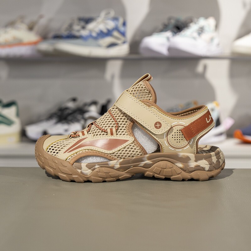 正品李宁儿童运动凉鞋2025男大童包头透气舒适轻便溯溪鞋YKUT032