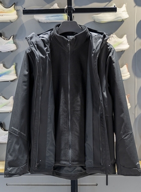 正品李宁男子三合一运动风衣2025加绒保暖防泼水宽松外套AWBV089