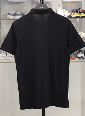 正品李宁男子短袖POLO衫夏季新款时尚休闲纯棉透气翻领T恤APLT065