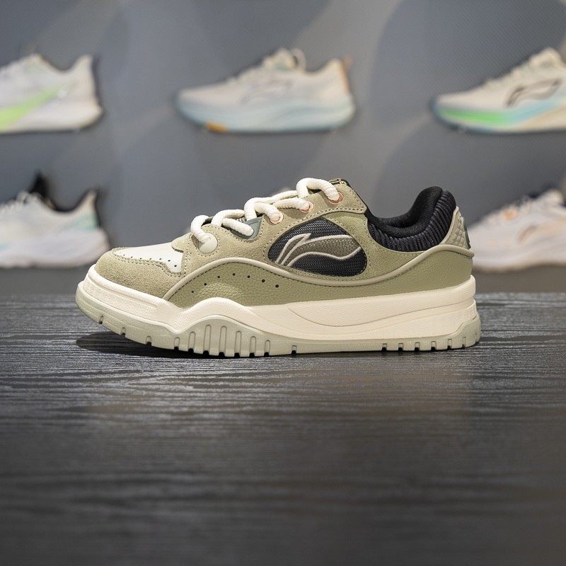 正品李宁布欧休闲鞋男子2025冬季低帮复古舒适软弹板鞋AGCV463,运动鞋new,运动休闲鞋,淘宝优惠券,粉丝福利购,淘宝优惠卷