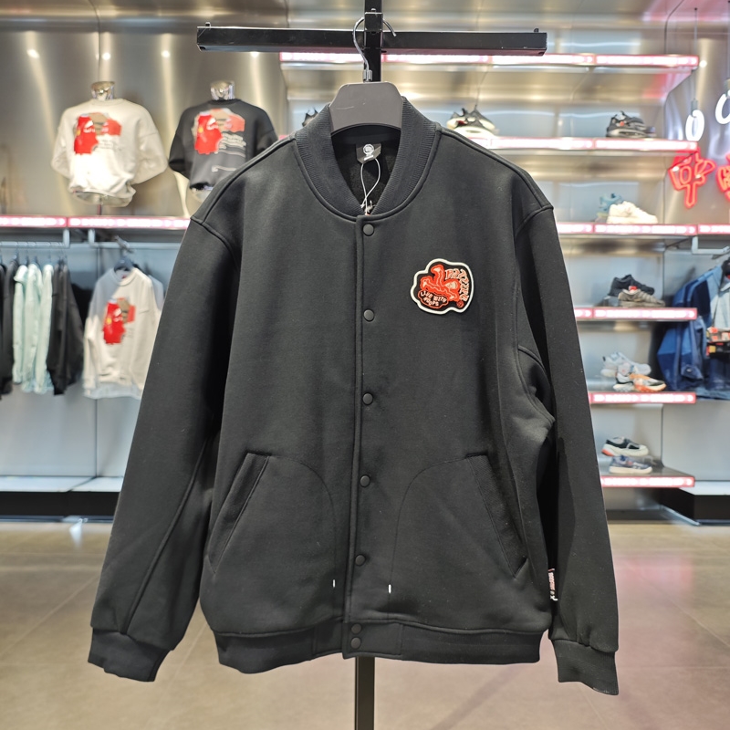 李宁反伍立领针织夹克男