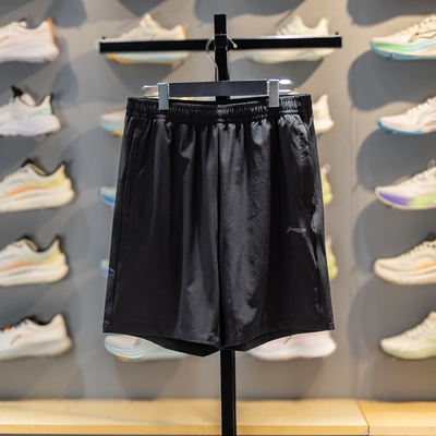 李宁男子运动休闲速干运动短裤