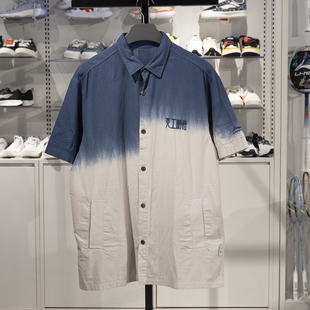 男子天工开悟渐变色宽松纯棉国潮刺绣T恤ASHS135 衬衫 正品 李宁短袖