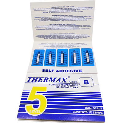 代理 5格B英国THERMAX温度贴纸TMC不可逆测温纸49-71度感温测试纸