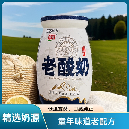 金河老酸奶低温发酵乳正宗宁夏老酸奶特产清真老味道整箱厂家批发