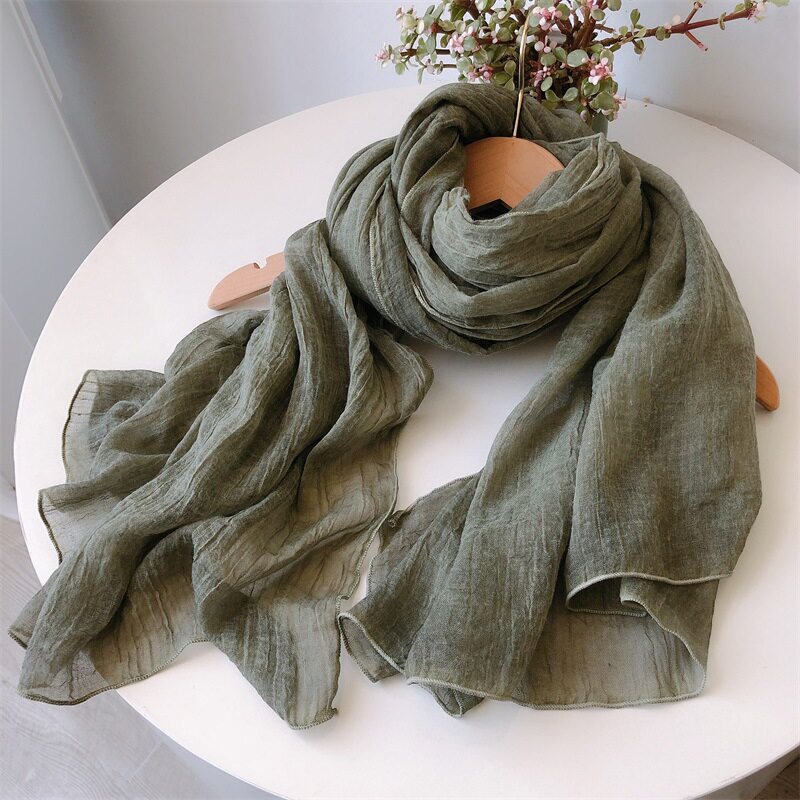 秋冬新品涤棉围巾日系简约风素色柔软流苏披肩时尚保暖围巾