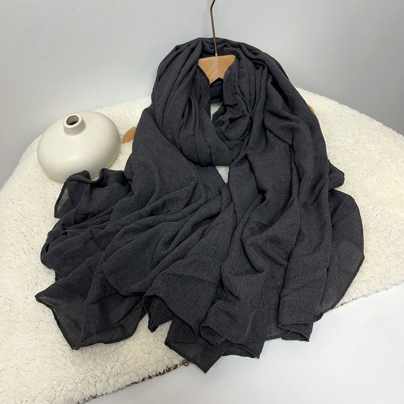 棉麻纯色加厚围巾超大柔软秋冬女士披肩保暖韩版时尚丝巾