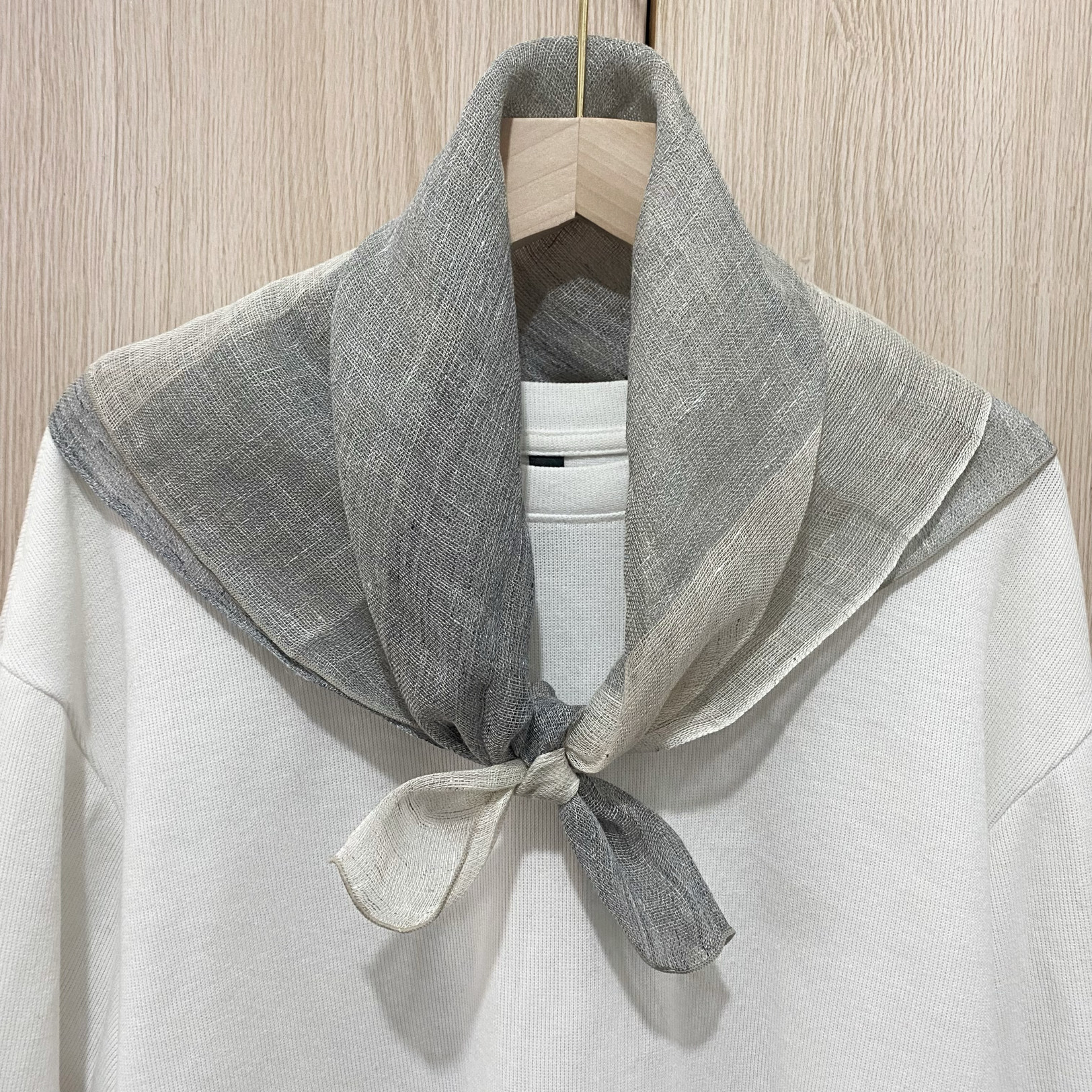 透气性强100%亚麻方巾春夏复古条纹文艺百搭女士护颈小丝巾领巾