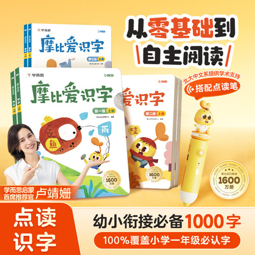 摩比爱识字全套识字卡片启蒙幼儿