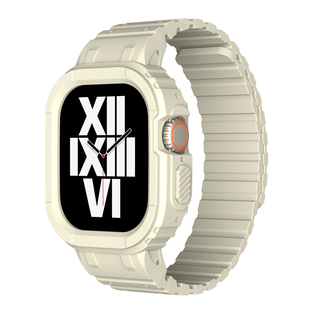 适用iwatch9冰川表带夏天se智能手表苹果手表s9保护壳表带磁吸一体苹果手表 ultra2表带男生女生运动高级49mm