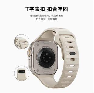 49mm男女高级感 Ultra橙色运动S8 5氟橡胶硅胶创意防水38 Watch8 适用苹果iwatch表带Apple