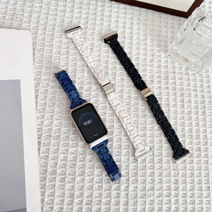 适用三星Galaxy Fit3智能运动手表表带树脂高级三星FIT3手环替换腕带男女SM-R390夏透气中国风泼墨链式腕带20