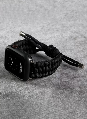 苹果手表带创意伞绳编织Applewatch8/9代表带S8保护套S7壳iWatch7/6女SE尼龙S9可爱WatchSE表壳Ultra 41mm45