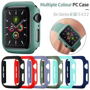苹果手表9/10代硅胶表带iwatch7/8保护套磨砂pc边框防摔SE2 Ultra2喷油半包硬壳41/40/45/44轻薄潮49mm42mm46