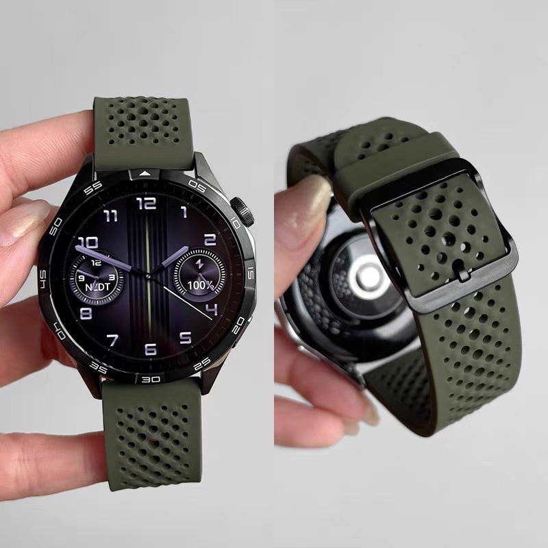 牛境适用华为硅胶透气表带高级