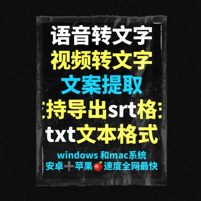 视频录音转文字文案提取软件语音转换文本word工具mp4提取字幕srt