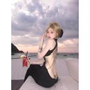 蝴蝶美背无袖 设计感辣妹收腰长裙度假风包臀裙子 背心连衣裙女夏季