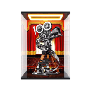 灯光亚克力展示盒适用乐高43230华特 迪士尼摄影机积木防尘收纳盒