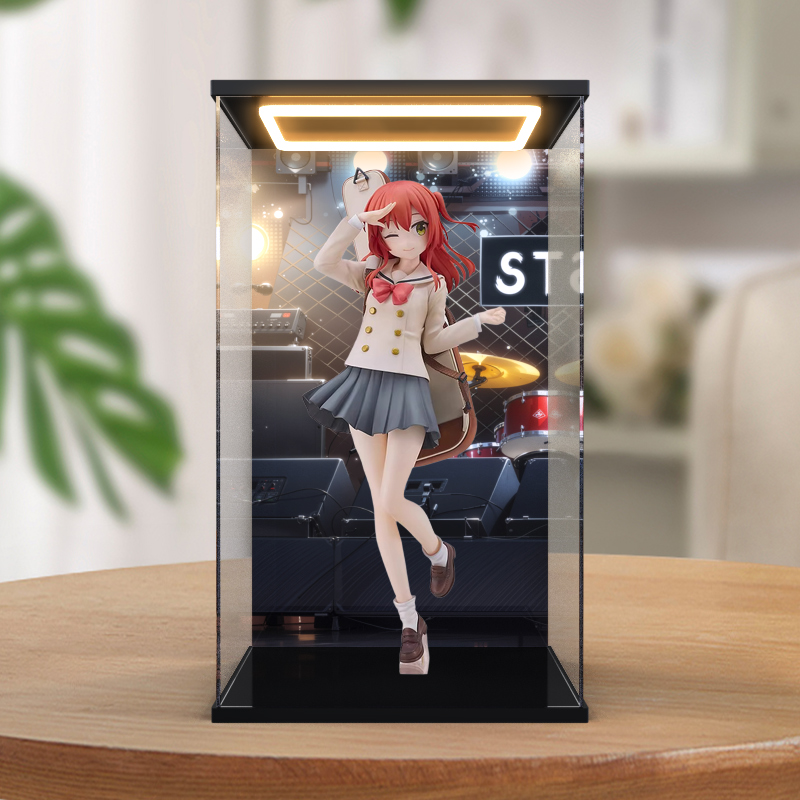 适用良笑社 孤独摇滚!喜多郁代手办摆件潮玩带灯亚克力收纳盒