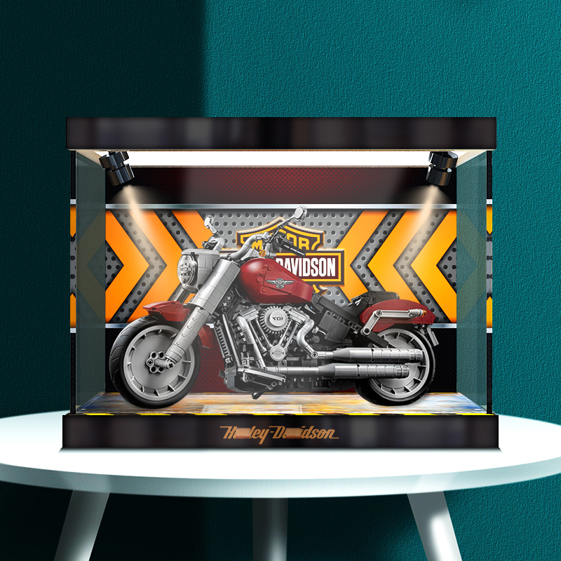 亚克力防尘盒积木模型收纳适用乐高10269哈雷摩托车透明罩防尘罩