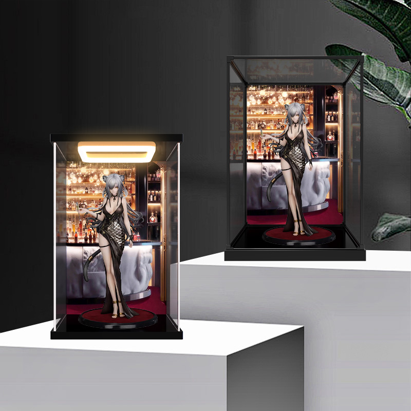 适用Myethos 明日方舟 黑 盛礼 手办模型亚克力带灯展示收纳盒