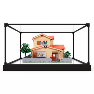 亚克力防尘罩适用Keeppley哆啦A梦野比大雄的家积木合金框展示盒