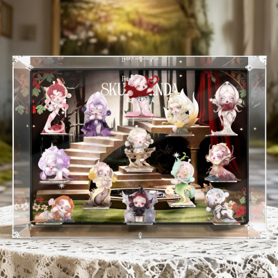 冰鹏适用泡泡玛特SKULLPANDA花的四幕戏系列盲盒可壁挂彩绘收纳盒