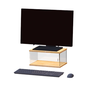 亚克力透明电脑显示器增高架子支底座屏办公室用品桌面收纳盒