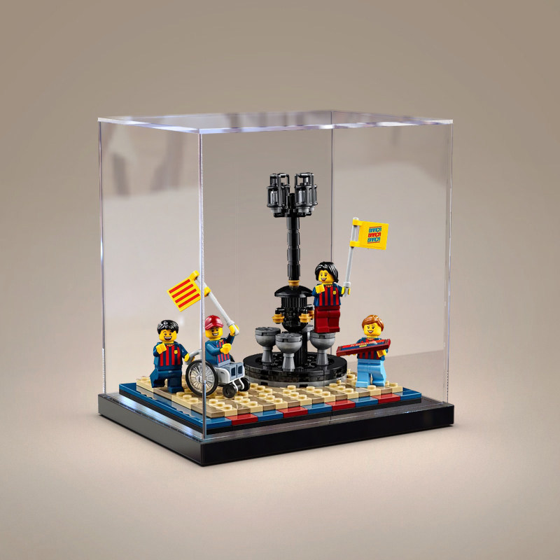 高清亚克力展示乐高40485巴萨球迷庆祝模型防尘罩收纳盒
