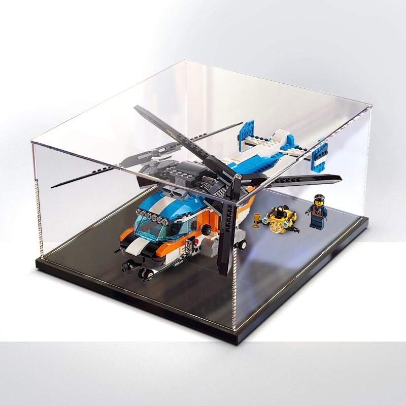 亚克力适用乐高直升机罩子收纳盒