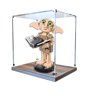 木质底收纳盒乐高哈利波特系列76421家养小精灵多比亚克力展示盒