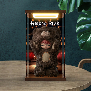 适用泡泡玛特 POPMART 小野 搪胶毛绒熊 潮玩盲盒亚克力收纳盒