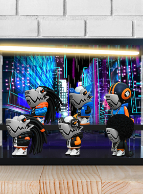 适用WASATOY变色龙盲盒6代黑牌系列场景展示盒潮玩收纳盒玩具防尘