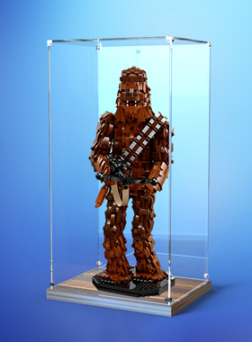 亚克力防尘架子适用乐高75371星球大战系列丘巴卡木制底座展示柜