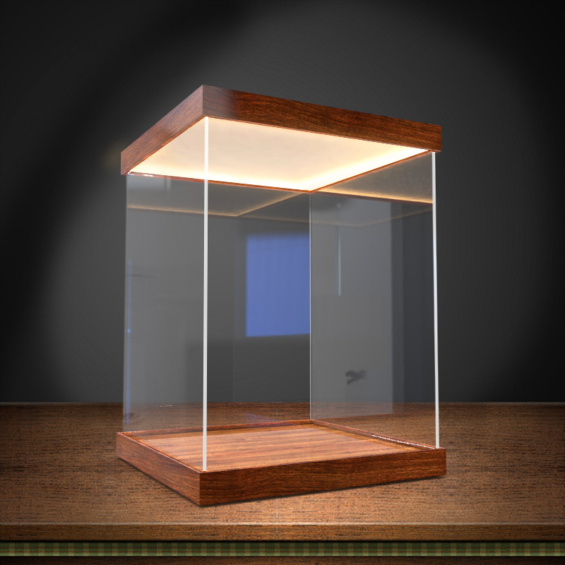 免胶款带灯高透明亚克力模型展示盒手办高达灯箱防尘罩定制收纳盒