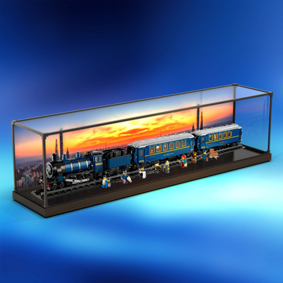 手办透明合金防尘罩适用乐高21344东方快车积木模型亚克力展示盒