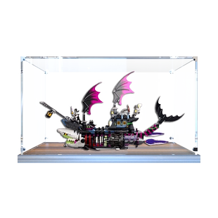 透明收纳防尘罩适用乐高 71469梦魇鲨鱼船模型积木亚克力展示盒