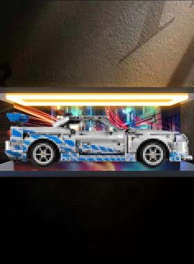 高清灯光亚克力收纳盒适用42210速度与激情日产GT-R积木防尘罩