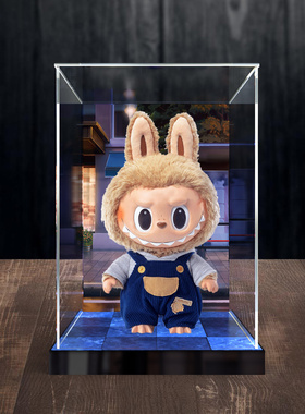亚克力展示盒适用泡泡玛特Labubu time to chill搪胶毛绒公仔收纳