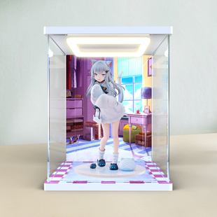 亚克力回形灯主题背景展示盒适用 Nachoneko 甘城猫猫手办收纳盒