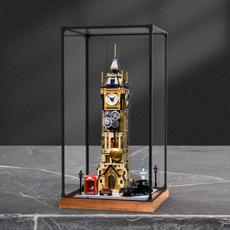 亚克力展示盒适用乐高60367 客运飞机积木手办合金边框收纳防尘盒