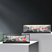 冰鹏适用乐高10361圣诞特快列车积木模型亚克力灯光收纳盒