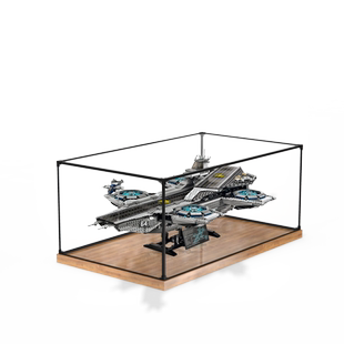 透明收纳盒乐高76042复仇者联盟神盾局航母模型亚克力木纹展示盒