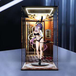 适用BearPanda兔子窝系列尤娜 14 追视眼手办亚克力回形灯展示盒